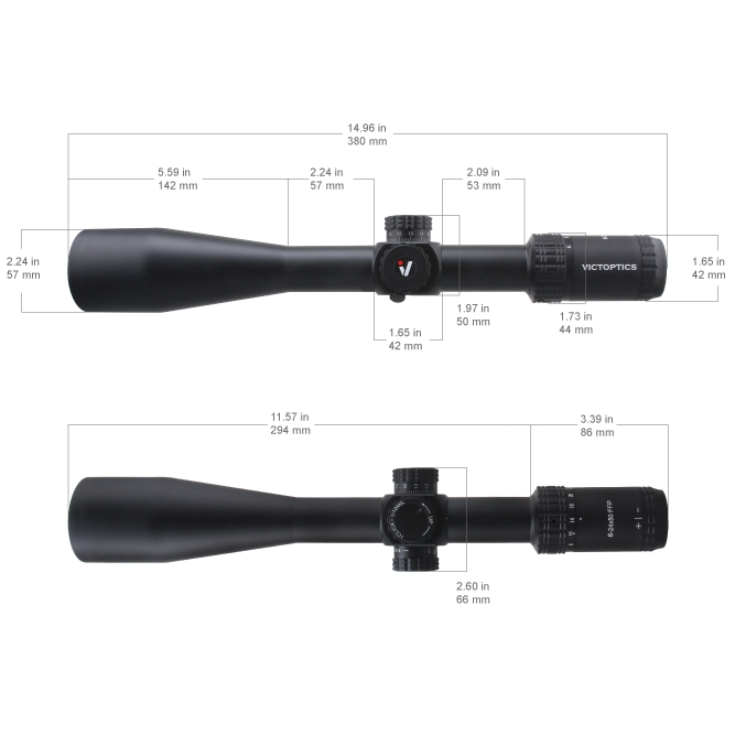 Vector Optics VictOptics S4 6-24x50 FFP VIS-FMIL 1/10MIL 30mm Rifle Scope