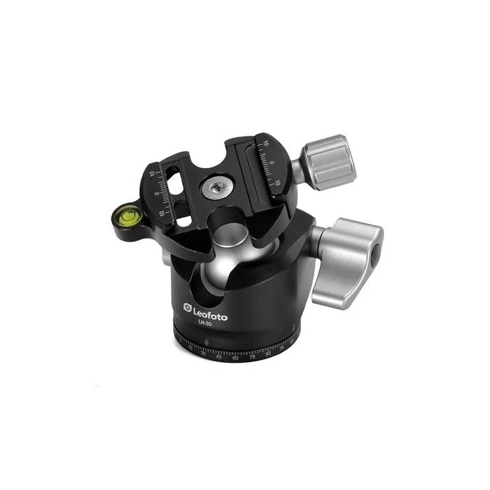 Leofoto LH Series LH-30 30mm Low Profile Ball Head and BPL-50 Arca Swiss Bubble QR Plate - Max Load 15kg