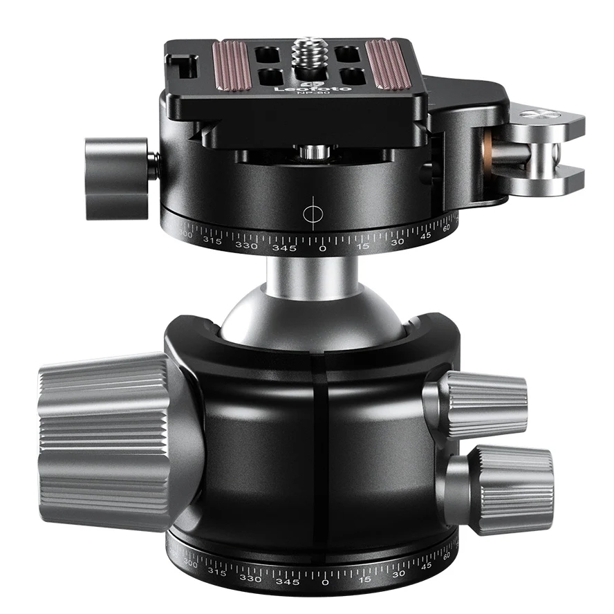 Leofoto LH Series LH-36PCL 36mm Low Profile Ball Head with PCL-52 Panning Clamp and QR Lock System - Max Load 18kg