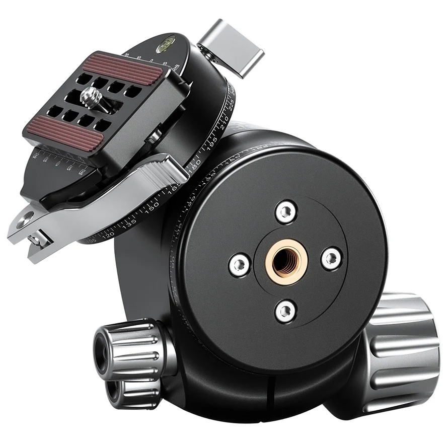 Leofoto LH Series LH-55PCL 36mm Low Profile Ball Head with PCL-70 Panning Clamp and QR Lock System - Max Load 25kg