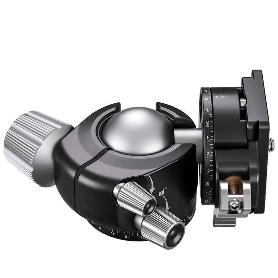 Leofoto LH Series LH-36PCL 36mm Low Profile Ball Head with PCL-52 Panning Clamp and QR Lock System - Max Load 18kg