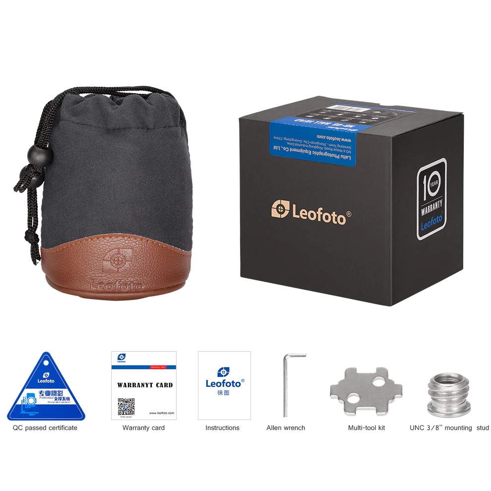 Leofoto LH Series LH-40PCL 40mm Low Profile Dual Panorama  Ball Head with Arca Swiss Style QR Plate - Max Load 20kg