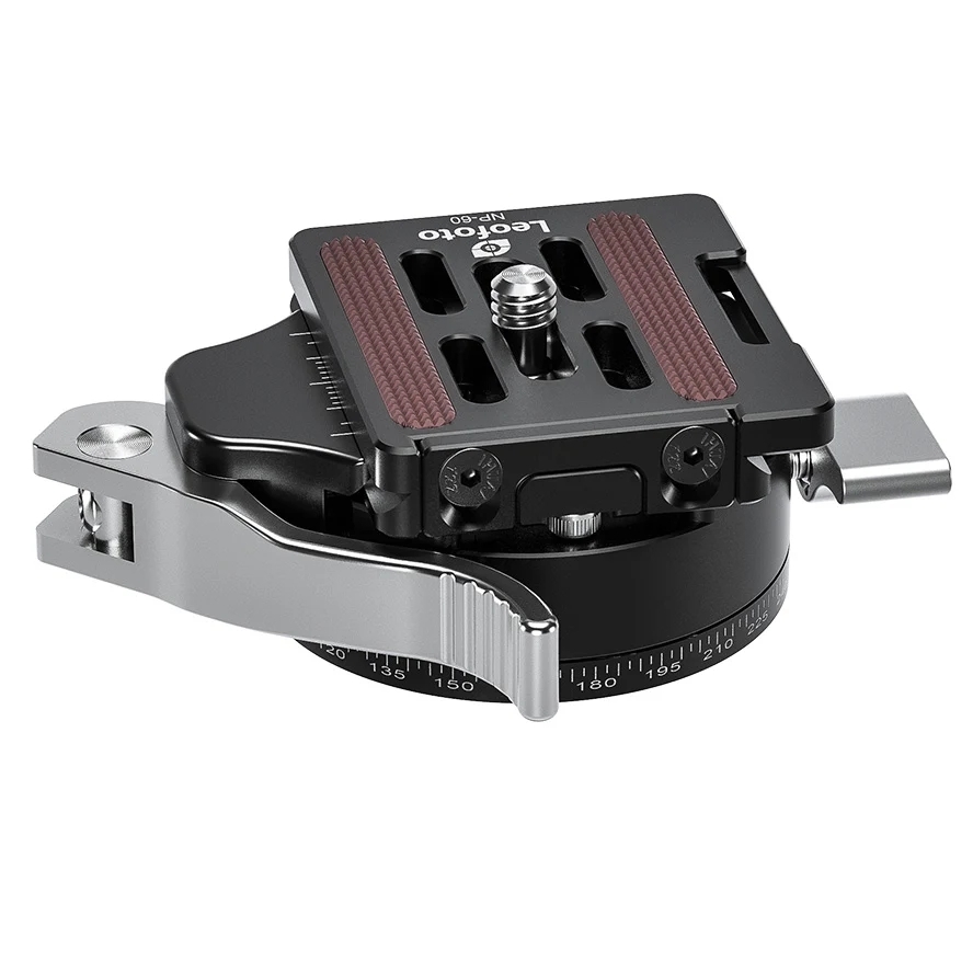 Leofoto LH Series LH-36PCL 36mm Low Profile Ball Head with PCL-52 Panning Clamp and QR Lock System - Max Load 18kg