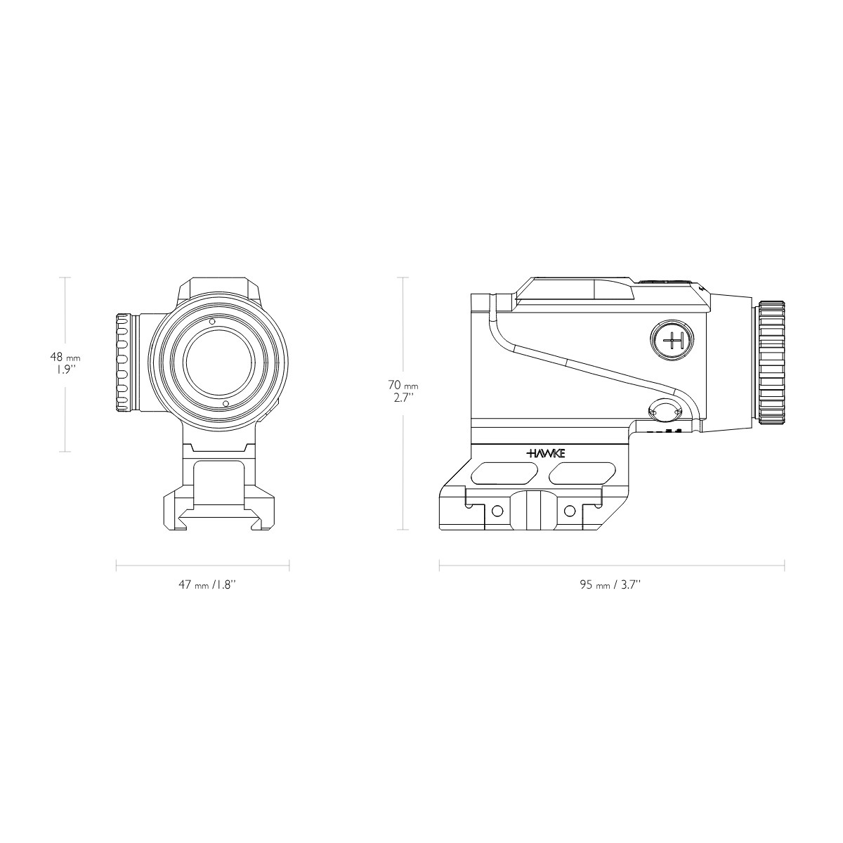 Hawke 4x24 5.56 BDC Dot Reticle Prism Sight