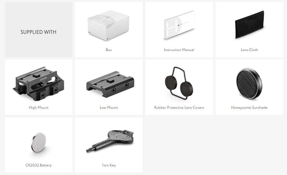 Hawke Optics 6x36 Prism Sight with 5.56 BDC Dot Reticle - Supplied with Low & High Weaver Mount