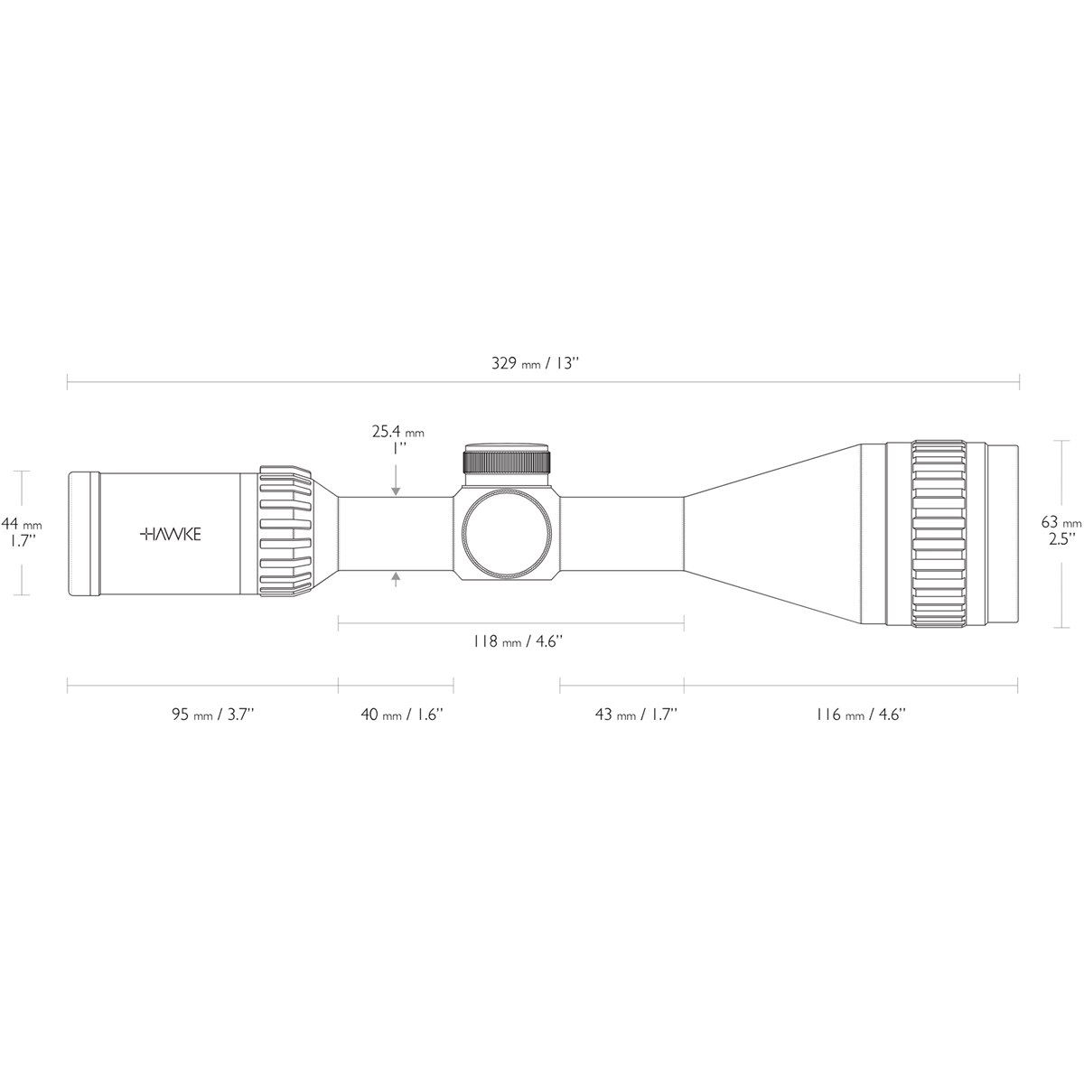 Hawke Airmax 4-12x50 AMX AO Rifle Scope