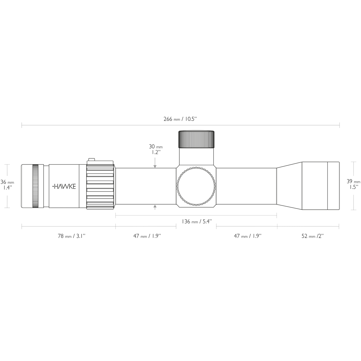 Hawke Airmax 30 Touch 3-12×32 AMX SFP IR HFT Rifle Scope
