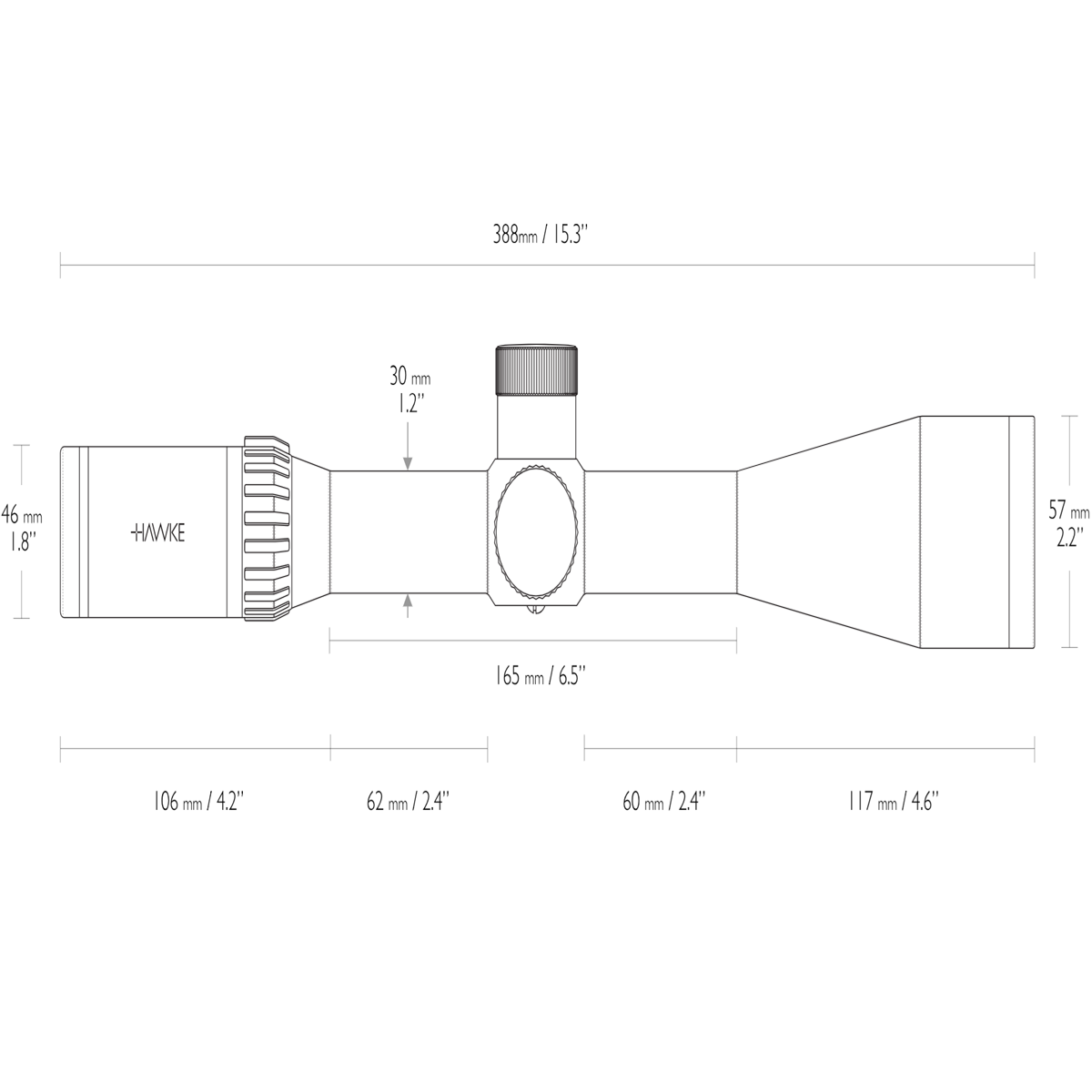  Hawke Airmax 30 WA SF 8-32x50 SFP 0.1MRAD AMX IR Rifle Scope