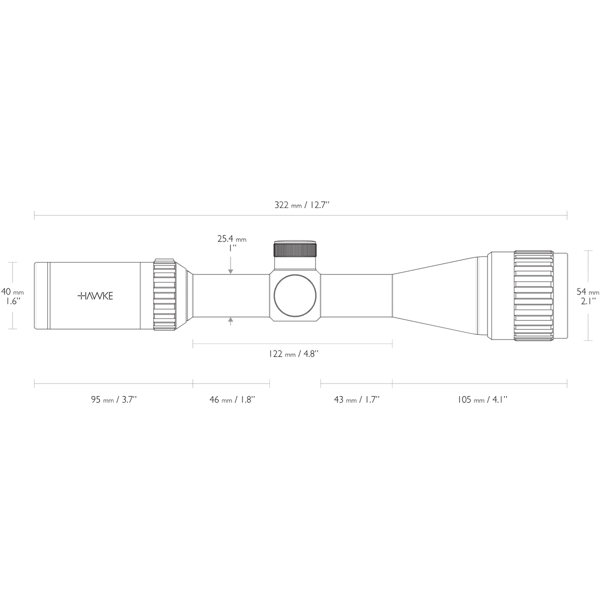 Hawke Vantage 3-9x40 AO Mil Dot Rifle Scope