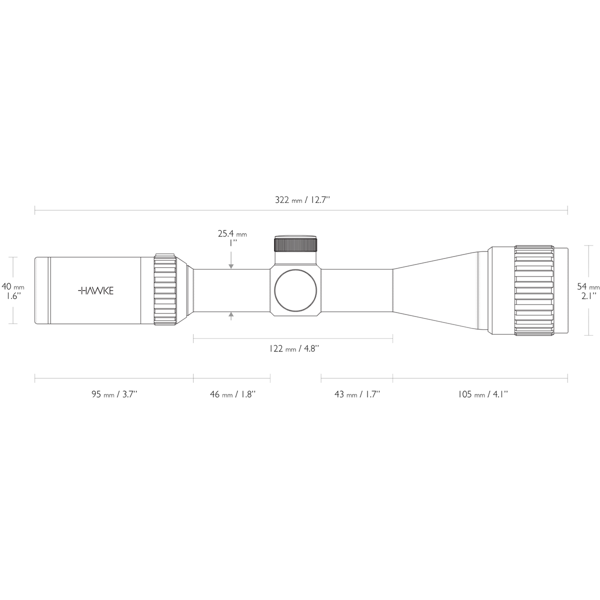Hawke Vantage IR 3-9x40 AO Illuminated Mildot Rifle Scope