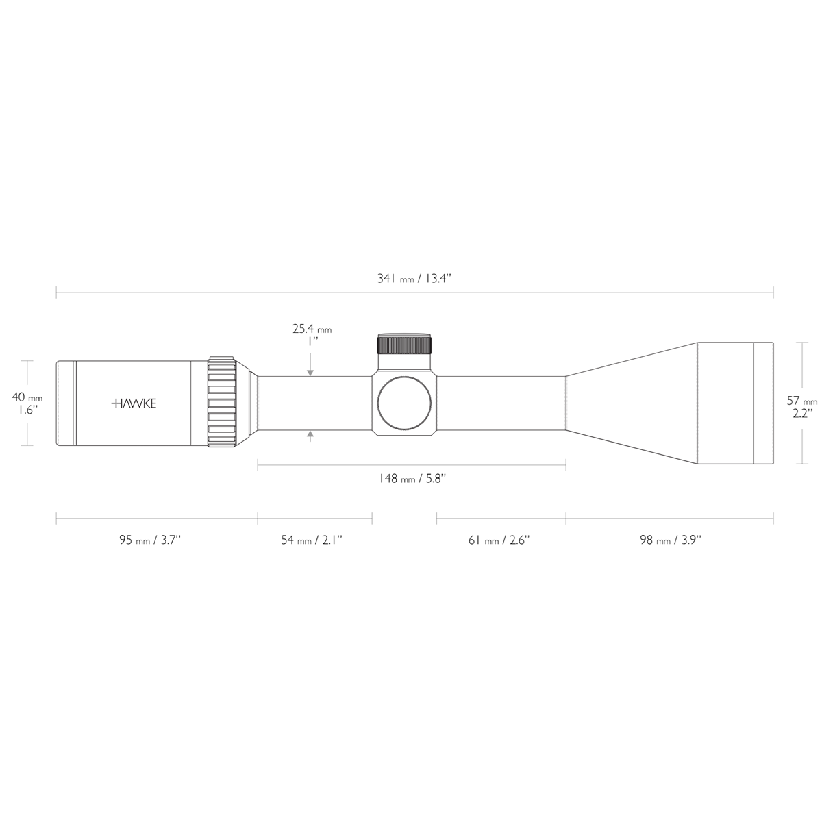 Hawke Vantage IR 4-12x50 Rimfire 22 LR Subsonic Rifle Scope