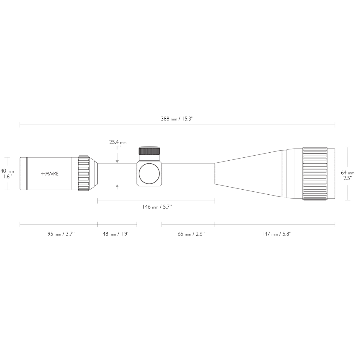 Hawke Vantage IR 4-16x50 Rimfire .17 HMR AO Rifle Scope