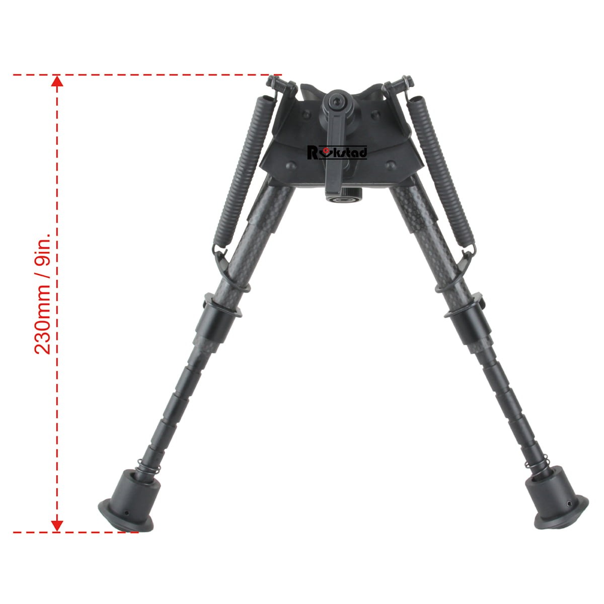 Rokstad 6-9 inch Swivel Bipod for Q/D Swivel with Lever Lock and  Carbon Fibre Legs 