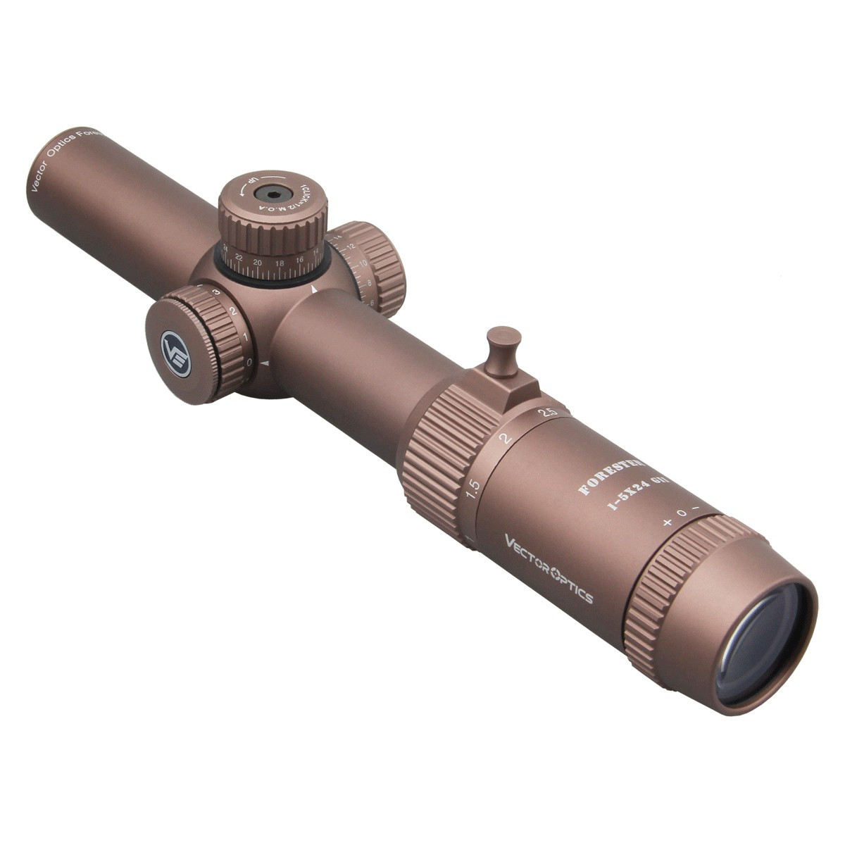WIN A: Vector Optics Forester 1-5x24 SFP Gen II Illuminated VFD-2 1/2 MOA FDE 30mm Rifle Scope