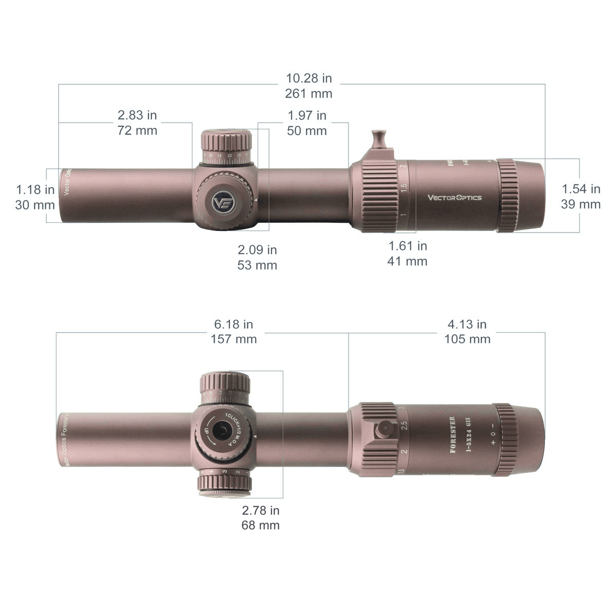 Vector Optics Forester 1-5x24 SFP Gen II FDE Riflescope with