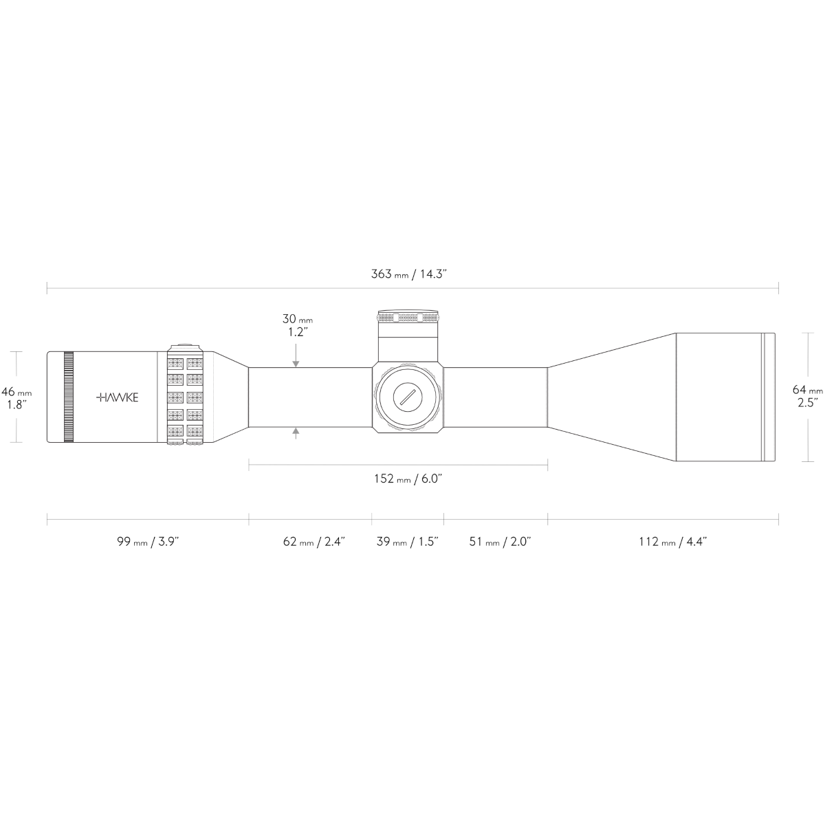Hawke Sidewinder 30 SF 6-24x56 SR PRO II IR Rifle Scope