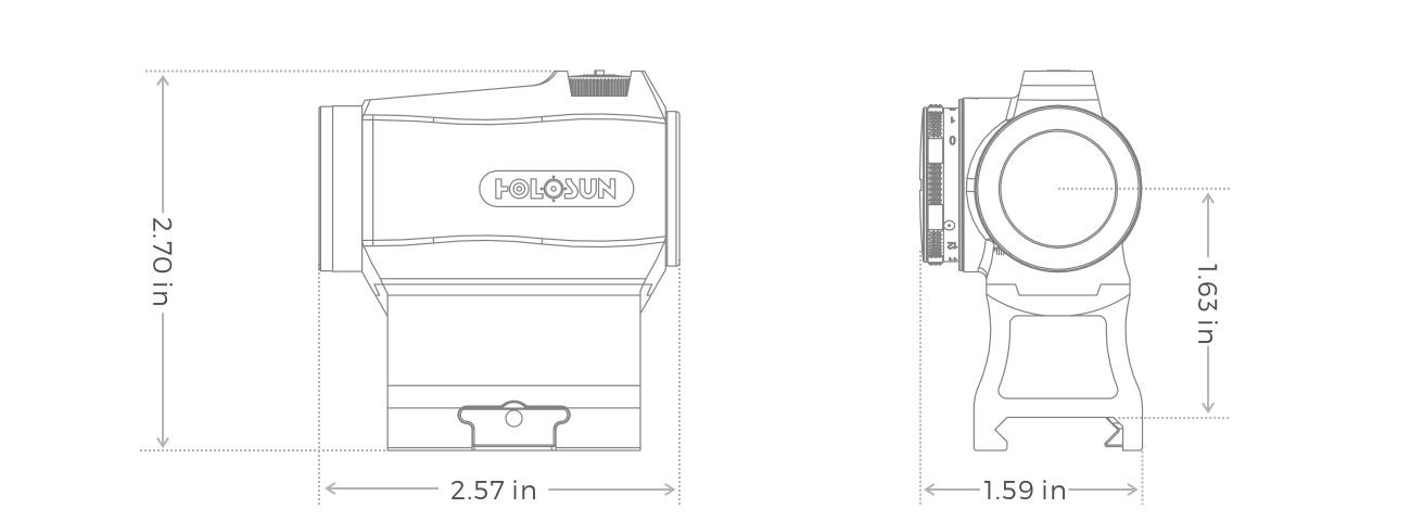 Holosun HS403R 2 MOA Red Dot Sight with Rotary Switch