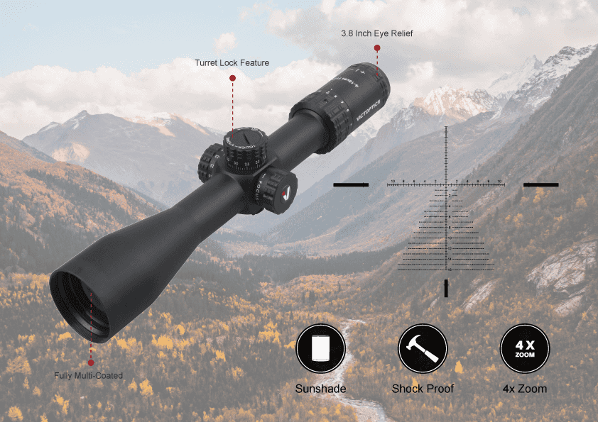WestHunter Optics HD 4-16x44 FFP Scope, 30mm Tube First Focal Plane Tactical Wide Field of View
