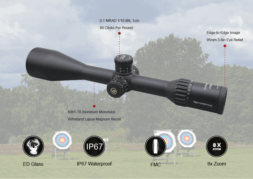 あ Vector Optics Vector Optics Continental x8 4-32x56 ED SFP Zero-Stop Tactical