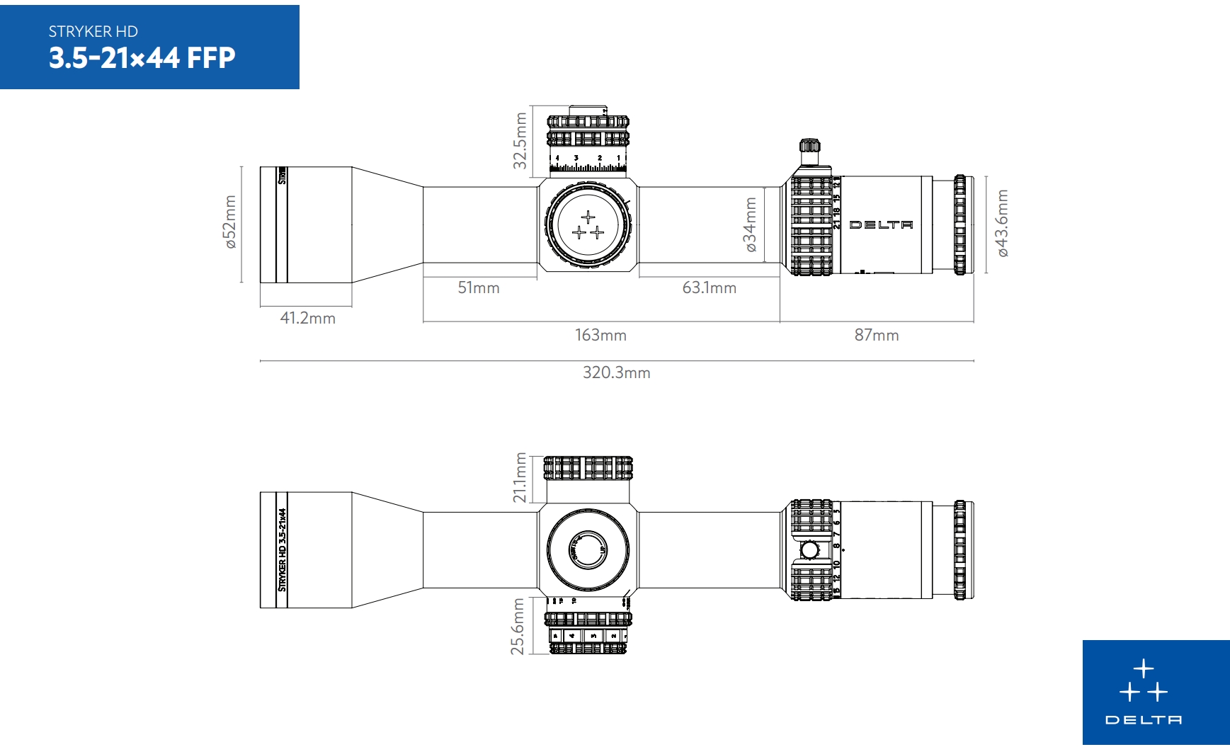 WIN A: Delta Optical Stryker HD 3.5-21x44 FFP 0.1 MRAD DLR-1 Side Focus Rifle Scope