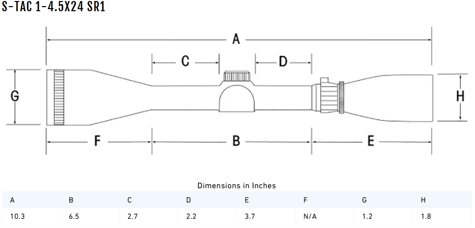 Sightron S-TAC 1-4x5x24 SFP SR1 1/4MOA 30mm Tactical Rifle Scope