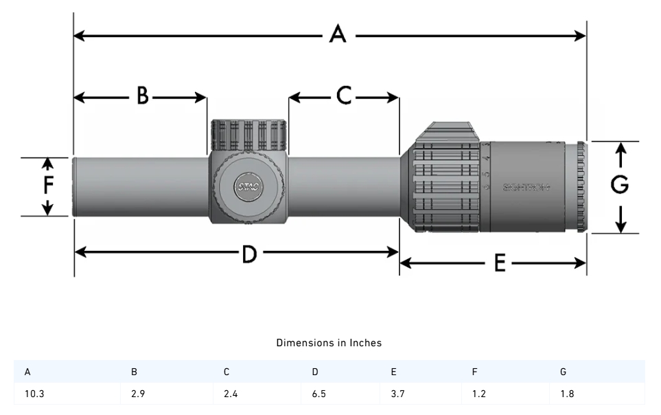 Sightron S-TAC 1-6x24 SFP IR AR1 1/4MOA 30mm Rifle Scope
