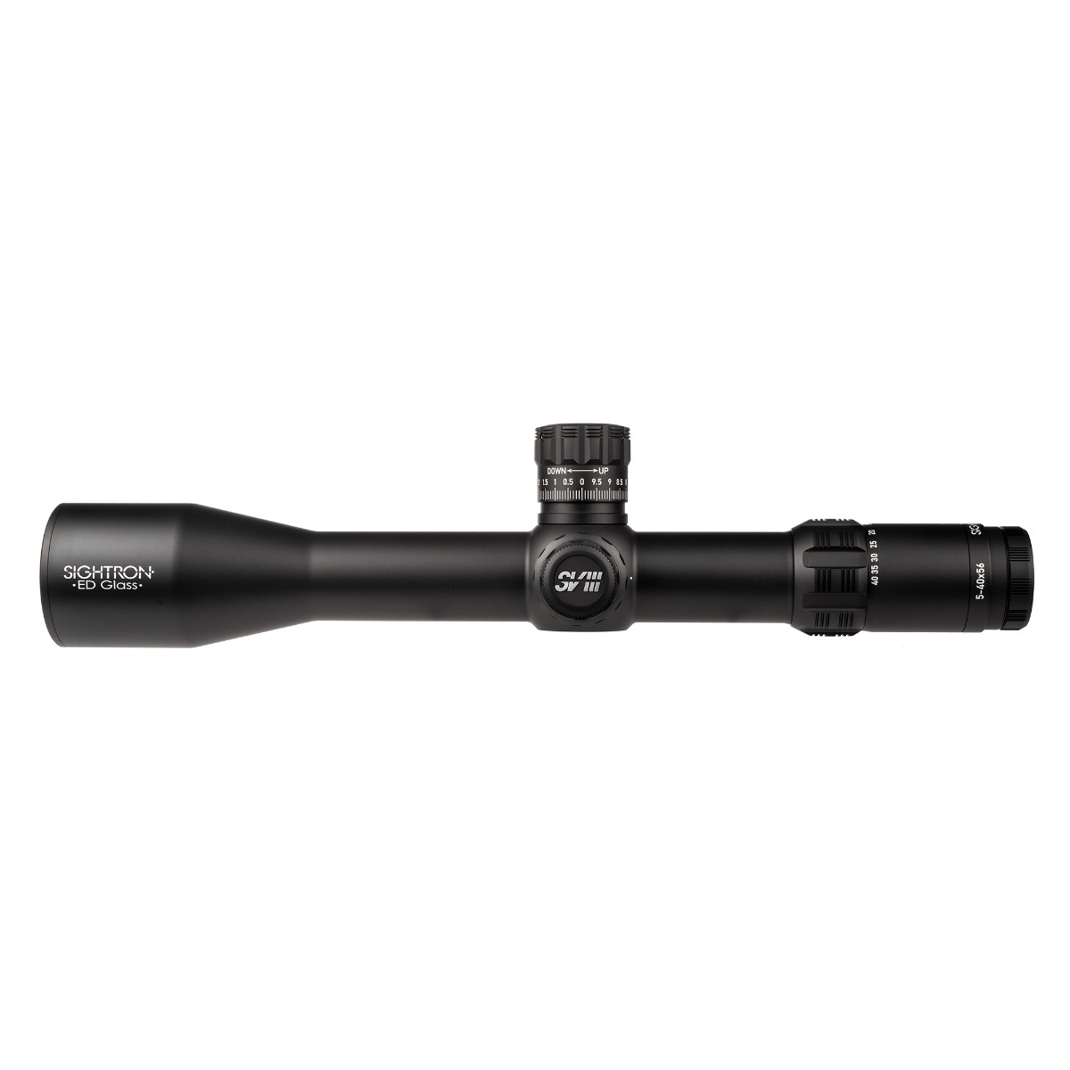 Sightron SVIII ED 5-40X56 FFP Zero Stop 0.1Mrad Illuminated MH-6 Rifle Scope