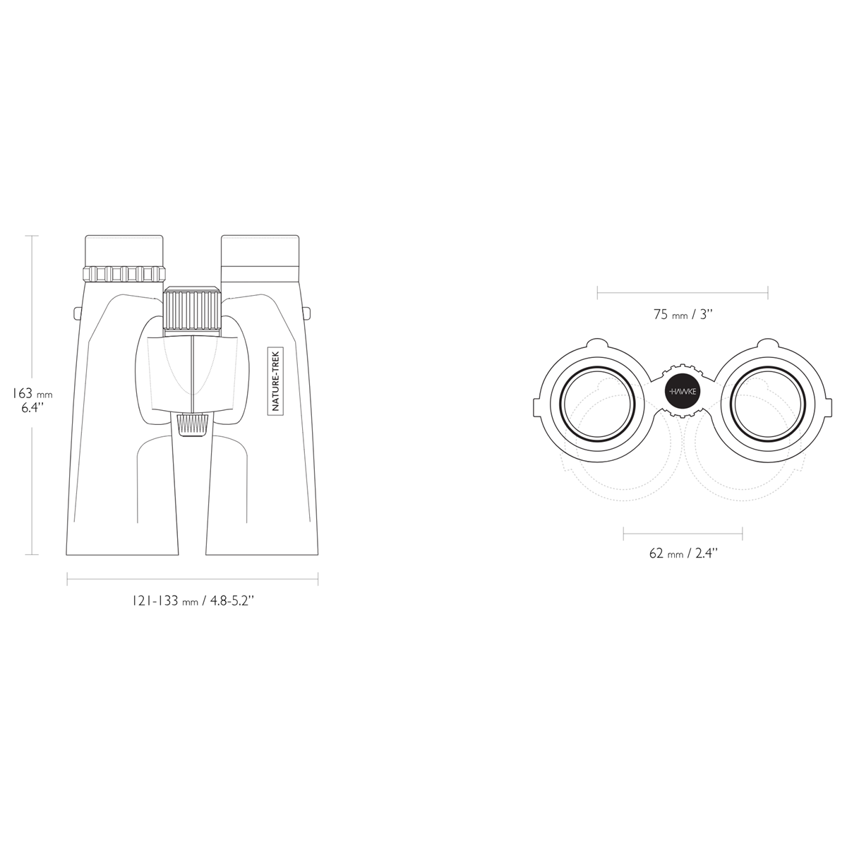  Hawke Nature Trek 10x50 Binoculars - Green