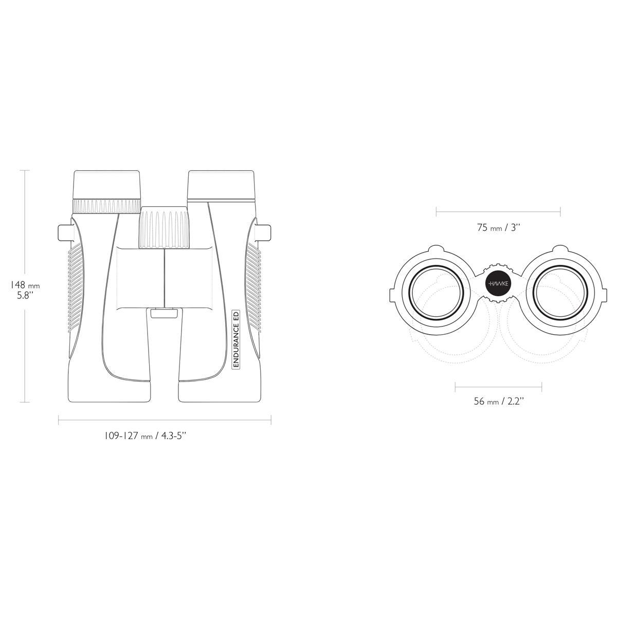  Hawke Endurance ED 8x42 Binoculars - Black