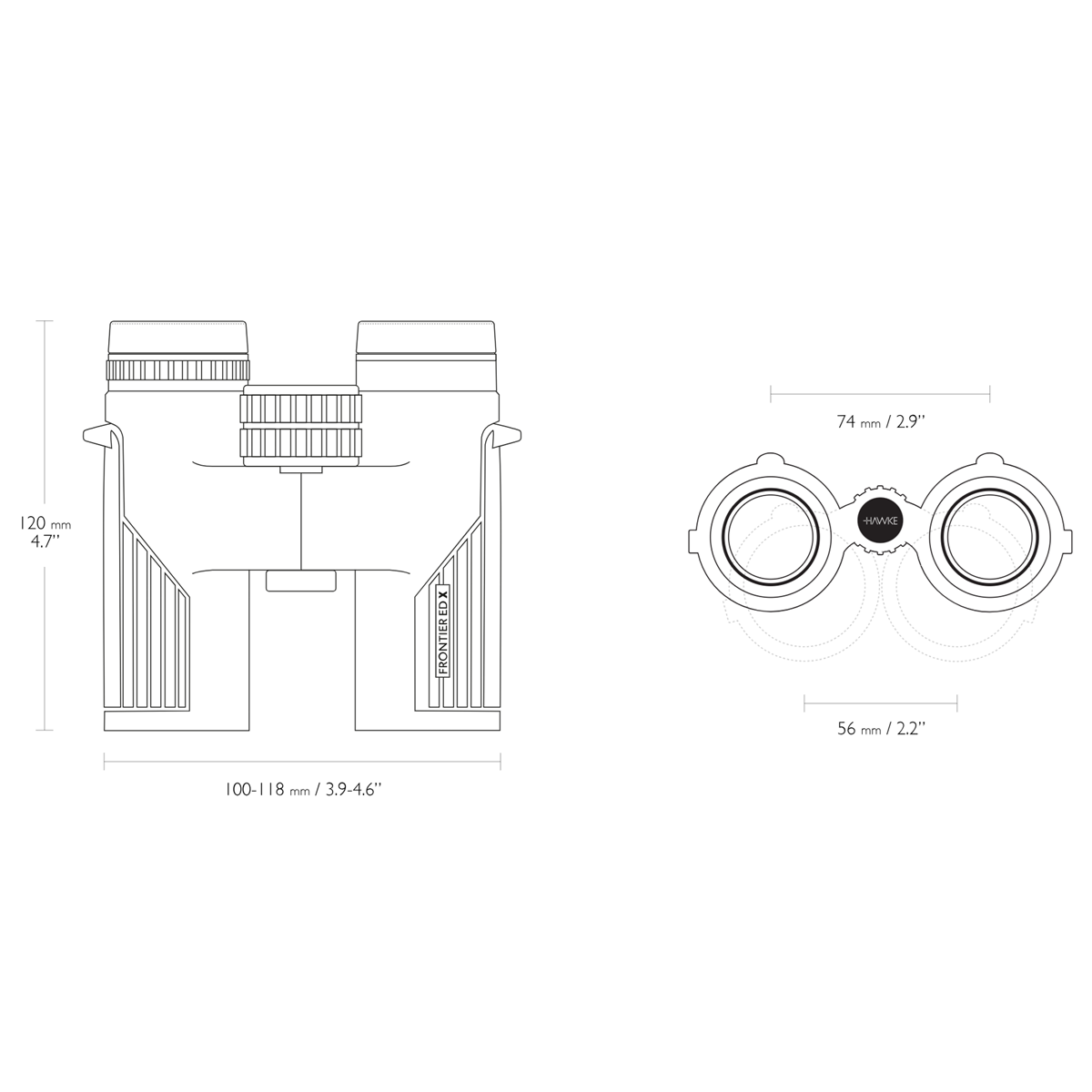 Hawke Frontier HD X 10x32 Binocular (Green)