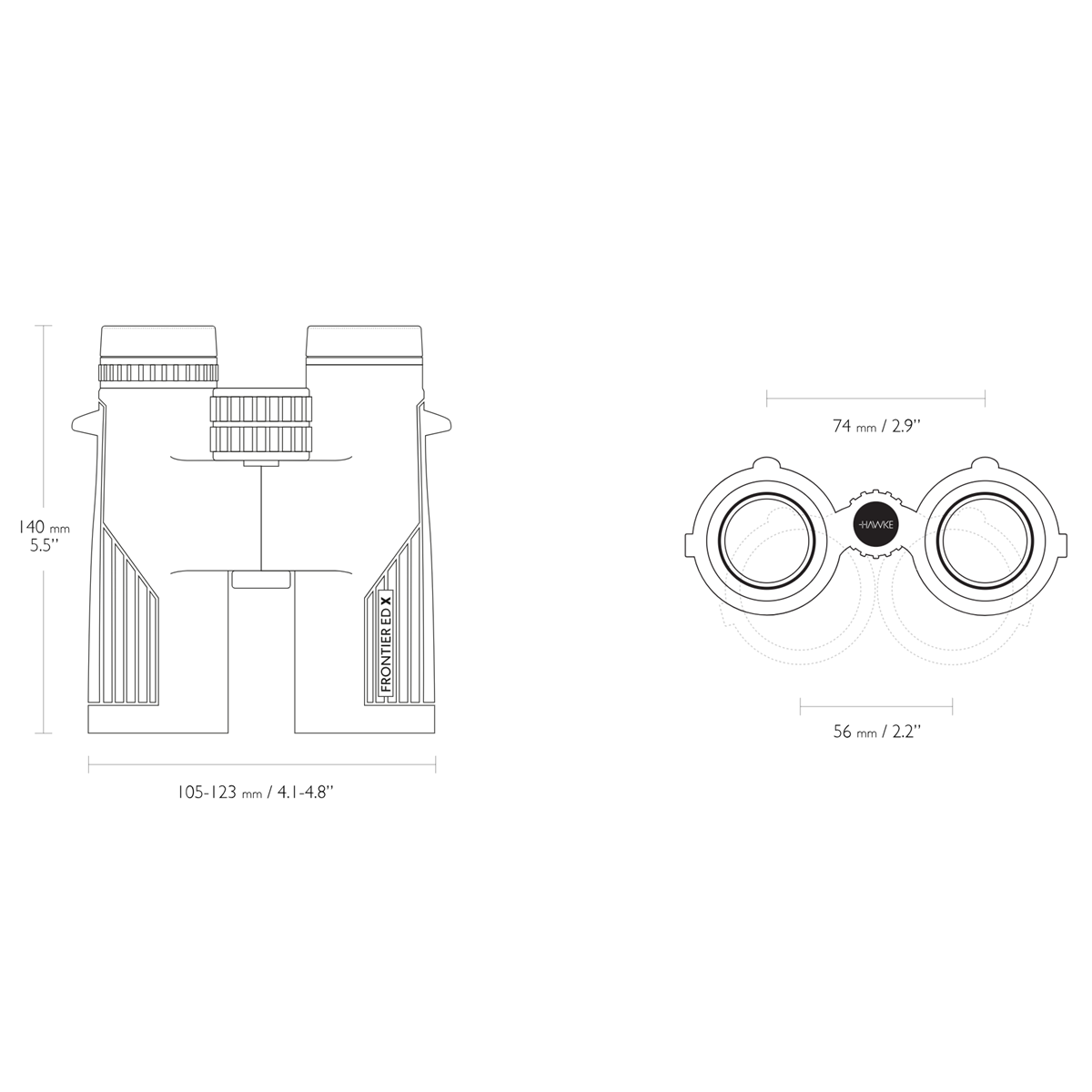  Hawke Frontier HD X 8x42 Binocular - Grey