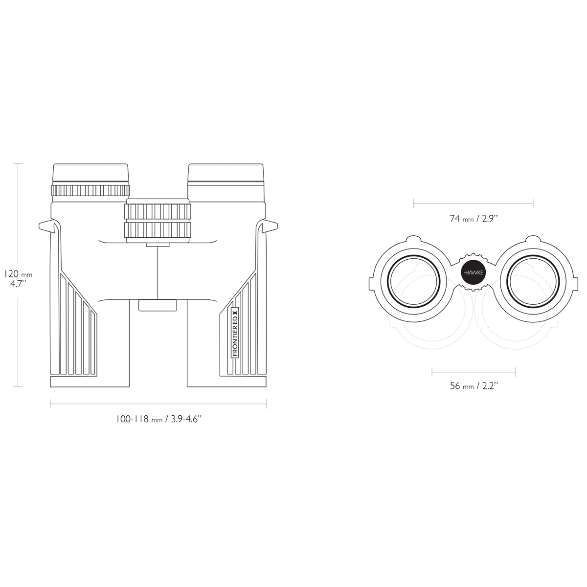  Hawke Frontier ED X 8x32 Binoculars - Green