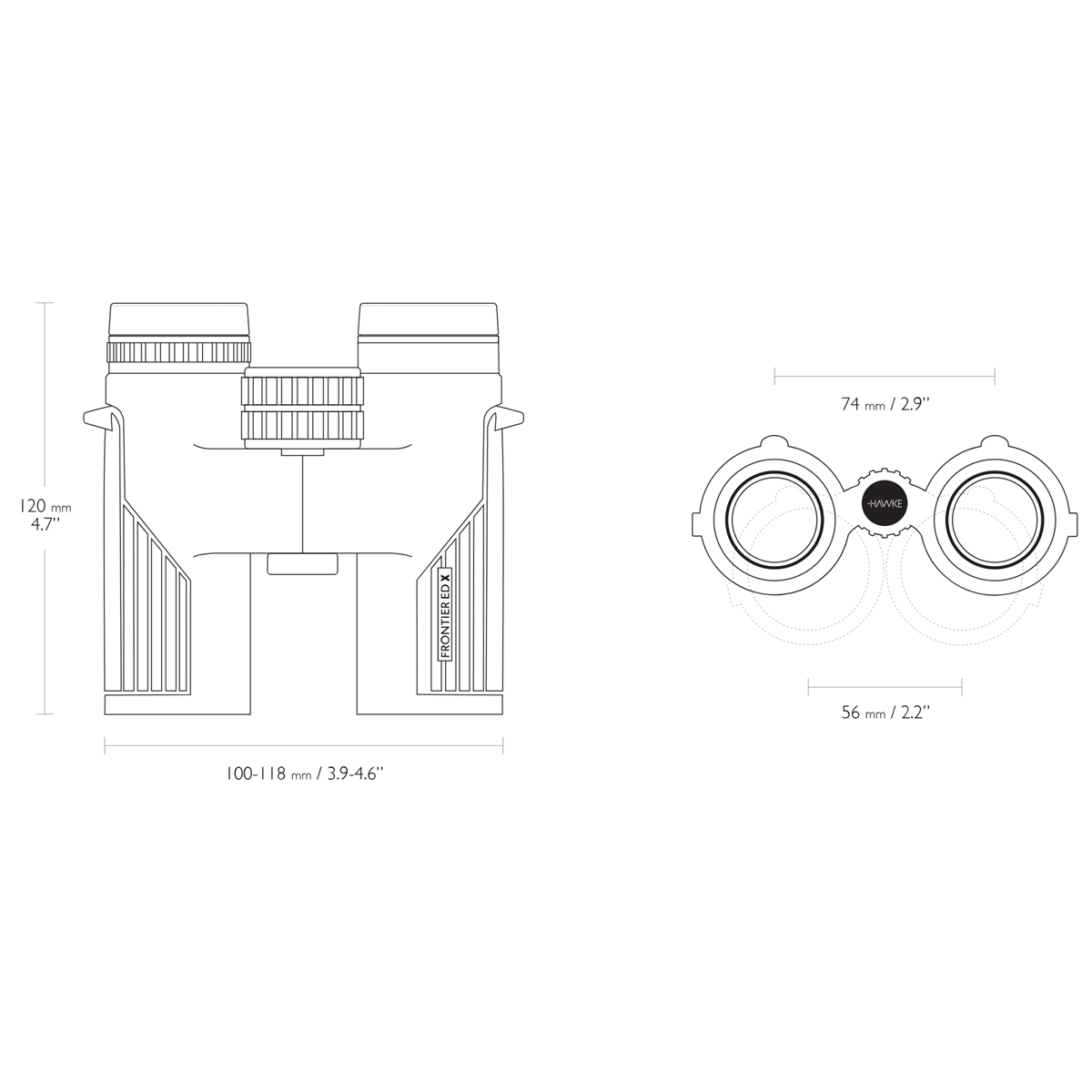  Hawke Frontier ED X 8x32 Binoculars - Grey