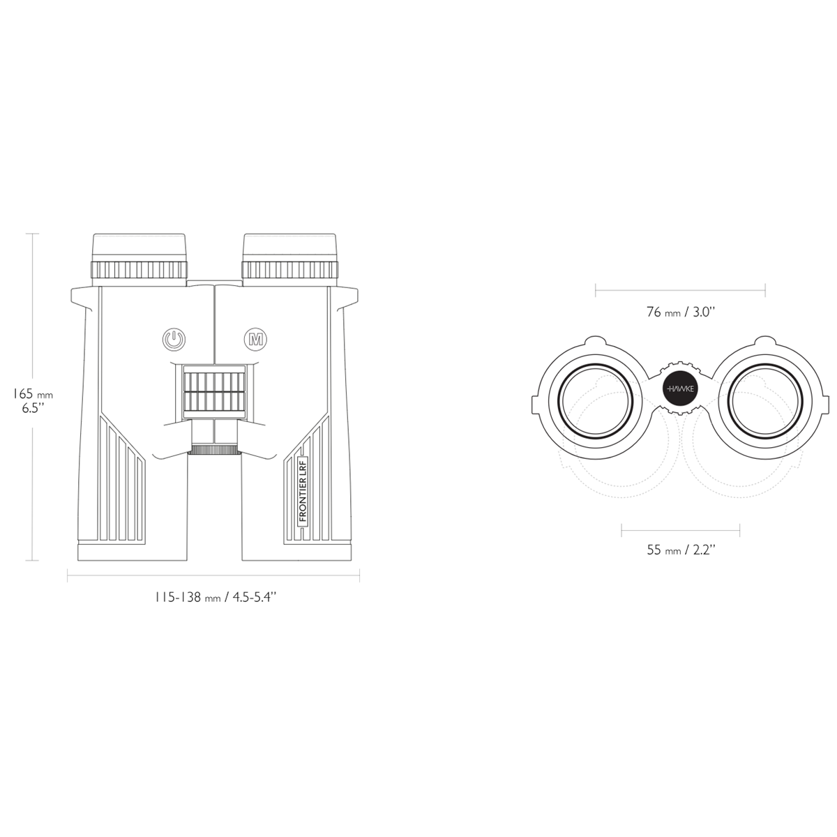Hawke Frontier LRF 8x42 1800m Green OLED Laser Rangefinding Binoculars