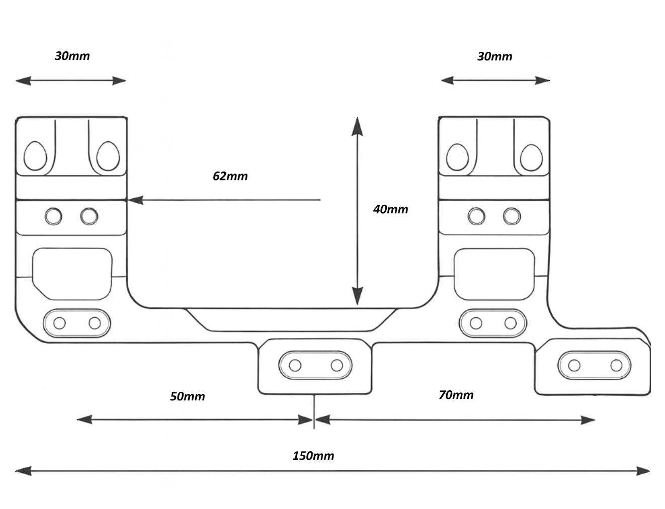 Area 419 Full Cantilever One-Piece Scope Mount 30mm Diameter 39mm Height 0MOA