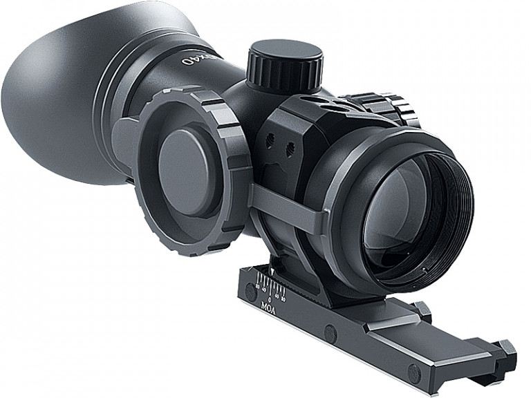 Immersive Optics 10x40 MILDOT w/MOA ADJ MOUNTS Prism Rifle Scope