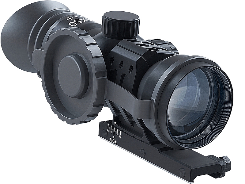 Immersive Optics 14x50 Mildot w/MOA ADJ MOUNTS Prism Rifle Scope