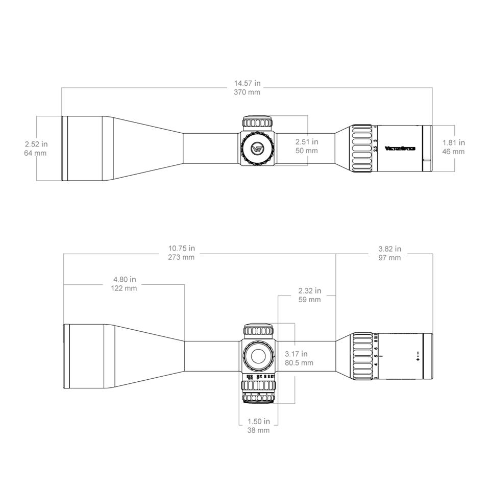 Vector Optics Continental x6 2.5-15x56 Fiber MPVO 1/4 MOA 30mm Rifle Scope