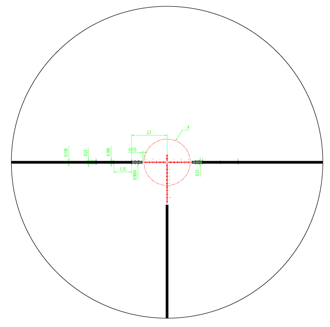 WULF Defender 4.8-26x56 FFP Illuminated W-MIL3 ZTL 0.1 MRAD Rifle Scope Reticle 2