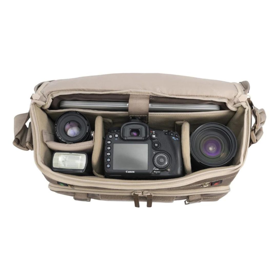 Vanguard Range 38 BG 17 Litre Shoulder Bag with Internal Travel Compartment (To 41cm Folded) - Stone