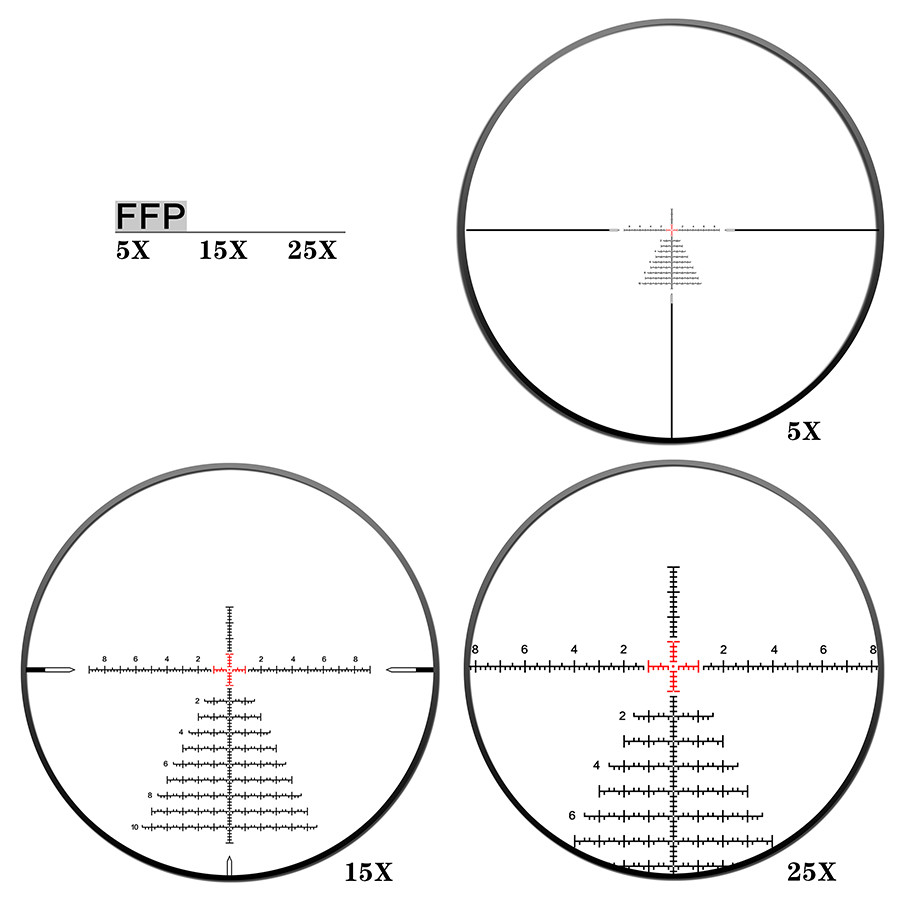 Discovery Optics ED-PRS 5-25x56 Illuminated FFP MIL Zero Stop SF 34mm Riflescope
