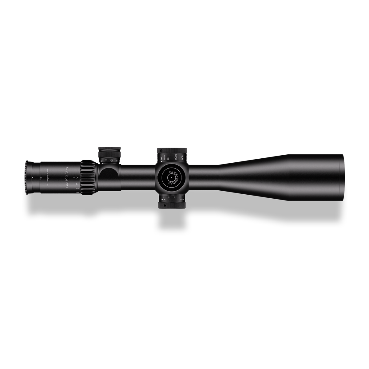 Schmidt & Bender PM II LP 5-25x56 FFP Illuminated GRID DT/ST 1cm ccw 0.1 MRAD Rifle Scope