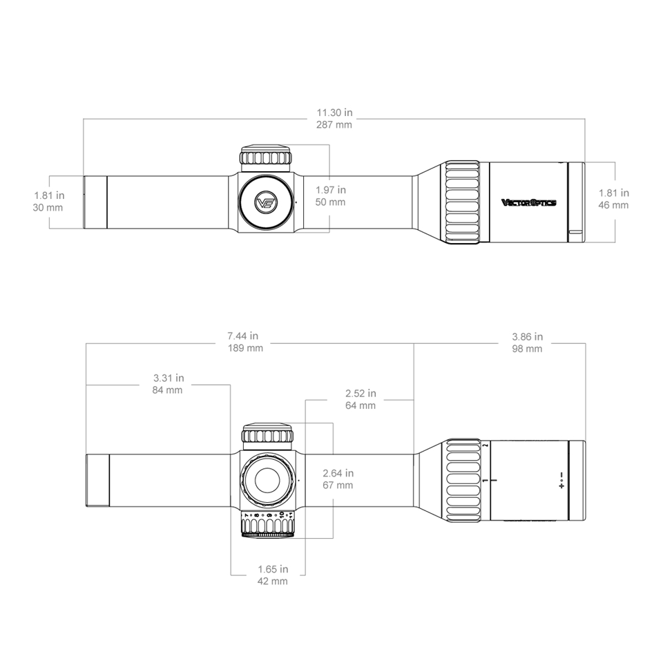 Vector Optics Continental x8 1-8x24 ED LPVO Fiber 30mm Rifle Scope