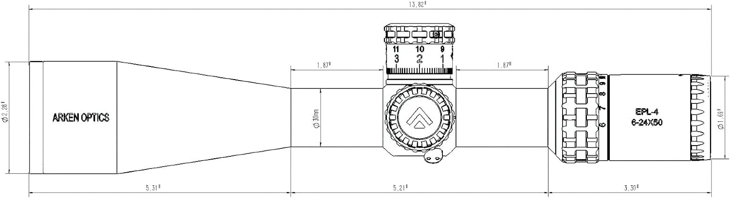 Arken Optics EPL4 6-24x50 FFP VHR Illuminated Rifle Scope -MOA