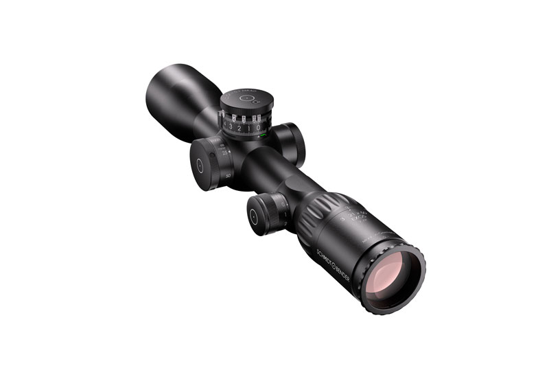 Schmidt & Bender EXOS 3-21x50 SFP Illuminated LRH-MOA ST II LT 1/4 MOA CCW Rifle Scope