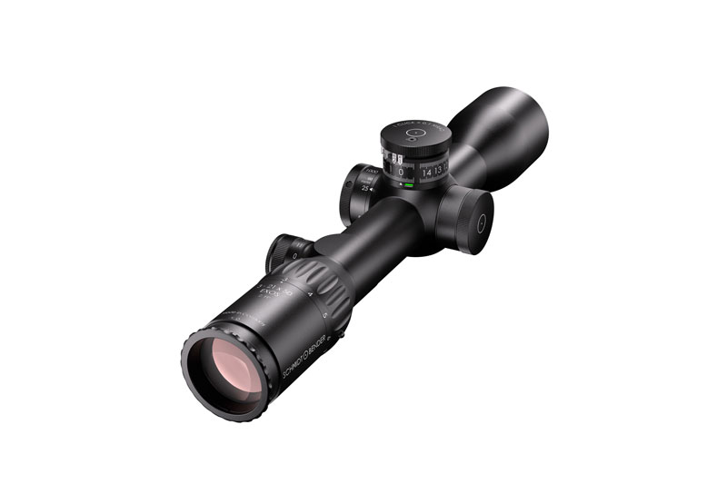 Schmidt & Bender EXOS 3-21x50 SFP Illuminated LRH-MOA ST II LT 1/4 MOA CCW Rifle Scope