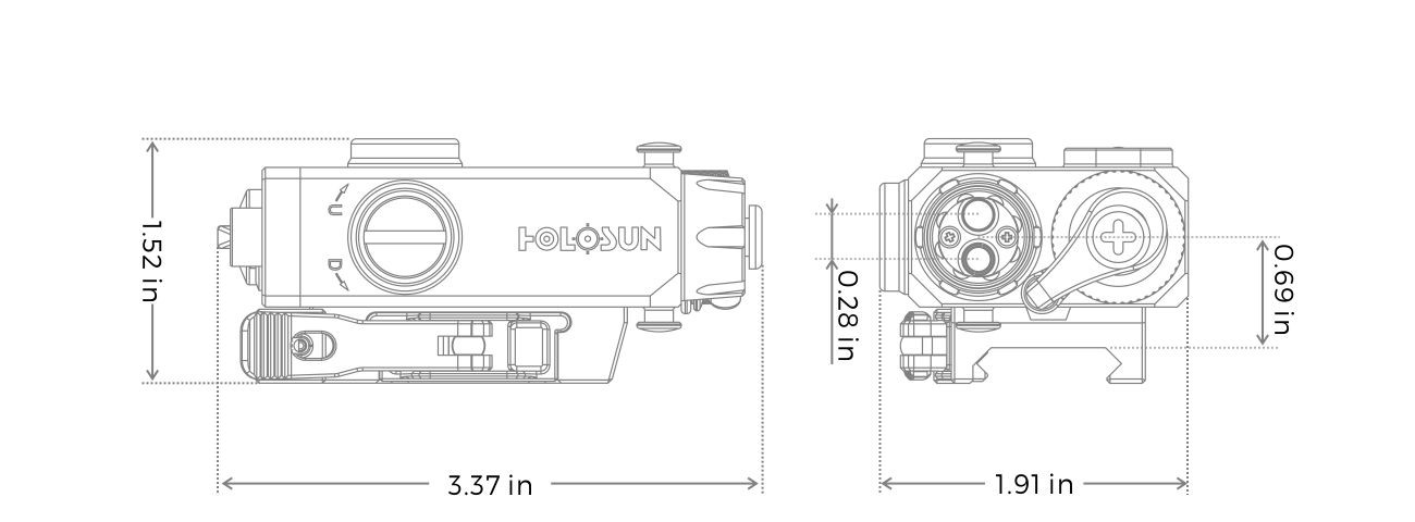 Holosun LS221G&IR Co-axial Visible Green & IR Laser Aiming Device with Picatinny QD Mount