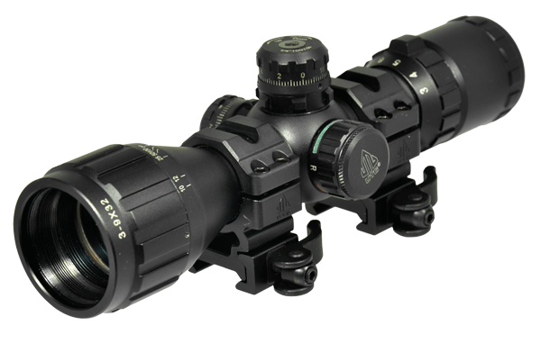 UTG 3-9X32 1 AO BugBuster RGB Mil-dot Rifle Scope with Free QD Rings