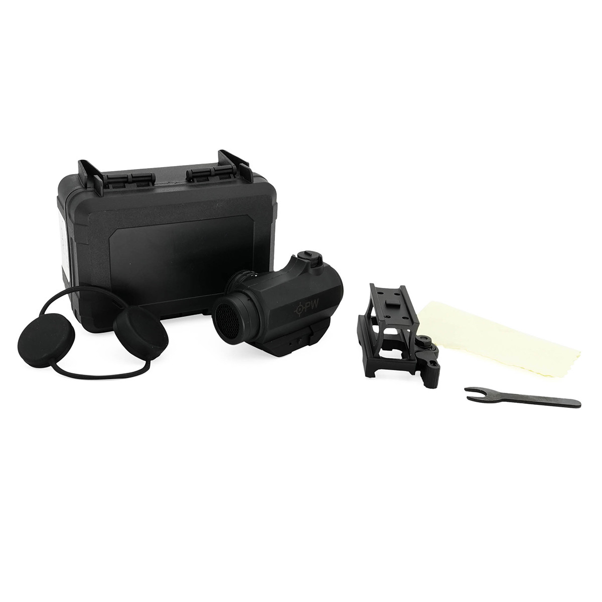 SPINA Optics OPW Branded Pathogen 1x20 2 MOA 50yd Red Dot Sight with QD Riser & Rheostat System