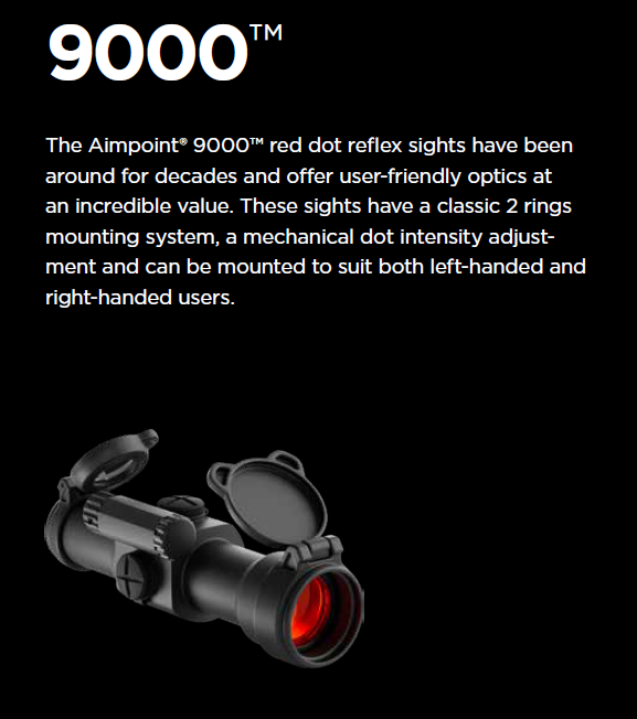 Aimpoint 9000 L ACET 30mm 4MOA Red Dot Reflex Sight